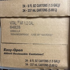 Vital AF 1.2 Cal Vanilla Flavor 8 oz. Carton Ready to Use, 64828 – Case of 24