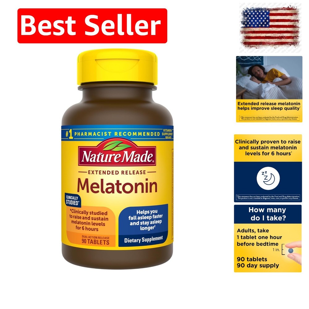 Melatonin 4mg Extended Release Tablets, Sleep Supplements for Adults, 100% Dr…