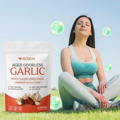 Resilia Garlic Extract 600mg Softgels (60 Count) – Odorless Aged Garlic Extra…