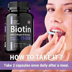 Biotin with Collagen & Keratin – Maximum Strength, Hair Skin and Nail Health