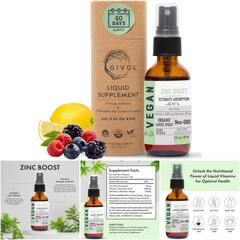 Organic Zinc Boost Mist 40mg Extra Strength Vit C Elderberry Vegan Liquid Spray
