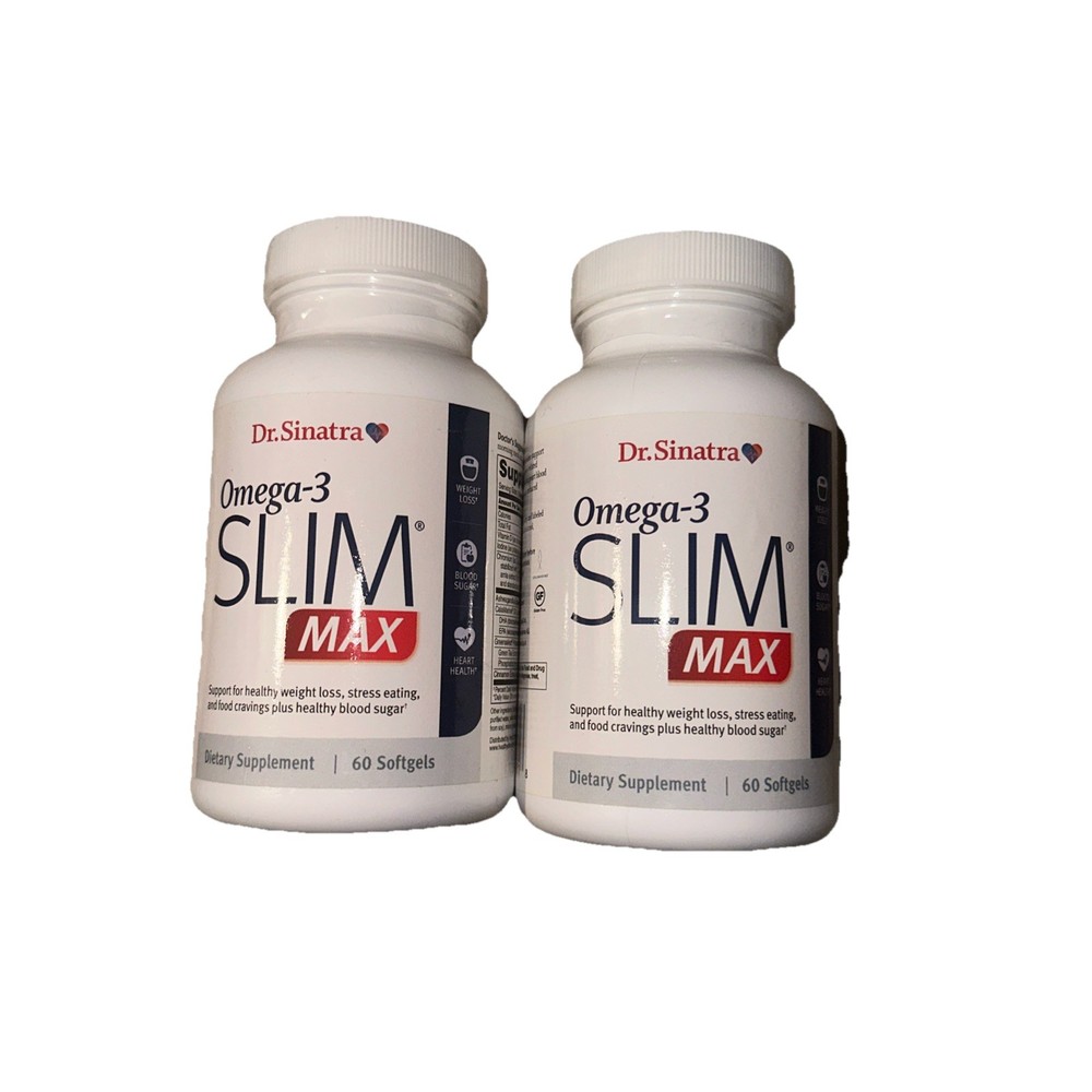 2 pack! Dr. Sinatra Omega-3 Slim Max Supplement 60 Softgels Each Exp:12/2026