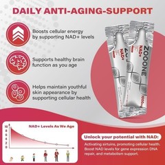 Men & Women, NAD+ 1000mg Liquid for Cellular Energy Support, NR & Resveratrol