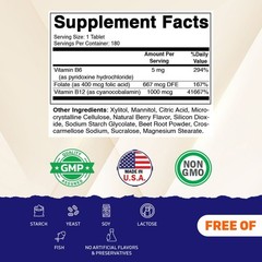 Vitamatic Folic Acid B12 B6 180 Fast Dissolve Tablets
