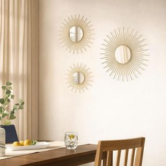 AIM & GGKK Gold Metal Wall Decor, Set of 3 Modern Metal Wall Art for Living R…