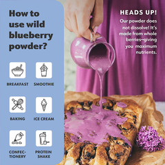 Organic Wild Blueberry Powder – 15-Day Supply, 3.2 Oz, Good for Smoothie & Break
