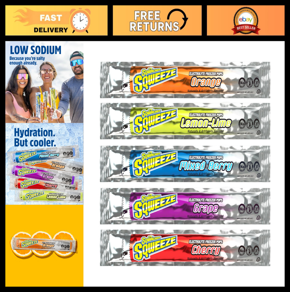 Electrolyte Freezer Pops Variety Pack – 10 Count, Hydration Treats, 5 Packs