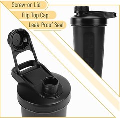 Shaker Bottles for Protein Mixes with Twist Cap with Wire Whisk Ball, 28 oz