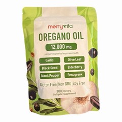 Oregano Oil Caps 12,000mg w/Black Seed Oil, High Carvacrol 300 Softgels .. 02/28
