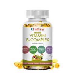 Vitamin B Complex Capsules B1, B2, B3, B5, B6, B12 with Biotin and Folic Acid US