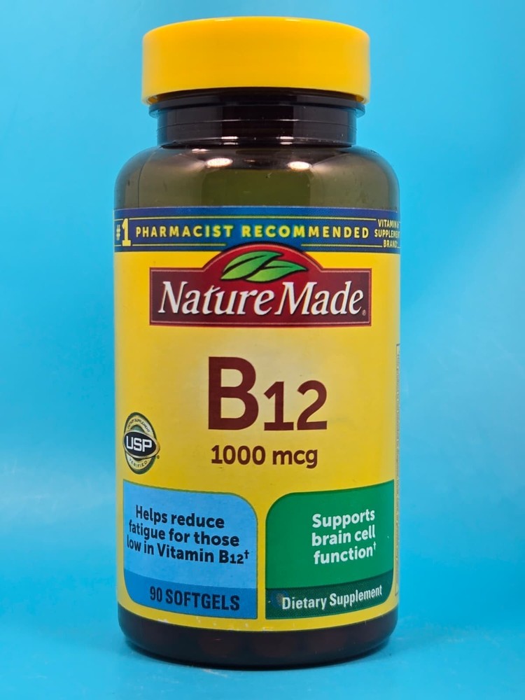 Nature Made Vitamin B12 1000 mcg Softgels 90 Count Energy Support Exp 12/2027+