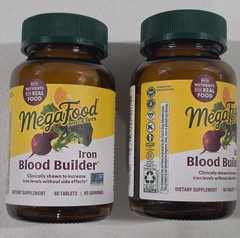 2pk MegaFood Blood Builder 60 Tabs – Energy, Iron, Vitamins C, B12, EXP 03/28