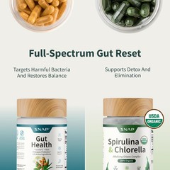 Snap Gut Health Capsules Turmeric Aloe Pylopass Probiotics 15 Active Ingredients