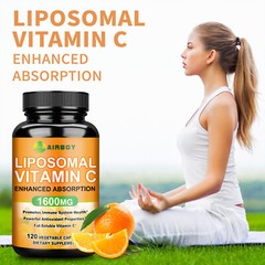 120pcs Liposomal Vitamin C 1600mg – High Absorption, Fat Soluble Vit Supplements