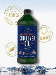 Cod Liver Oil Norwegian 16 fl oz 3 Bottles | Non-GMO, Gluten Free | by Carlyle