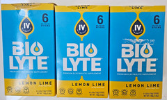 BIOLYTE 6Pc. Premium Electrolyte Supplement Lemon Lime 3 Pack