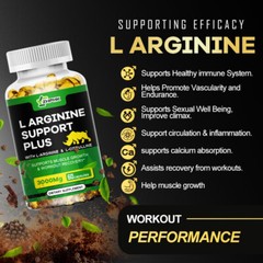 Nitric Oxide Booster Supplement – L-Arginine 3000mg – 60 Capsules – ED Support