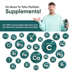 Multivitamins and Minerals 120pcs, Bone Health,Promote Red Blood Cell Production