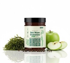 16-in-1 Organic Sea Moss Gummy | Irishmoss Extract 6000Mg | Green Apple Flavor