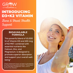 Vitamin K2 (MK7) with D3 10,000 IU Supplement, BioPerine Capsules, Immune Health