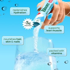 Bloom Daily Hydration Electrolyte Powder Packets with Collagen, 5g Protein, E…