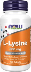 NOW Foods L-Lysine 500mg Amino Acid Immune Support Tablets 100 Count
