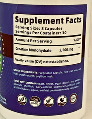 NoavII Creatine Monohydrate 90 Vegetarian Capsules Exp 07/2026 New Sealed Bottle