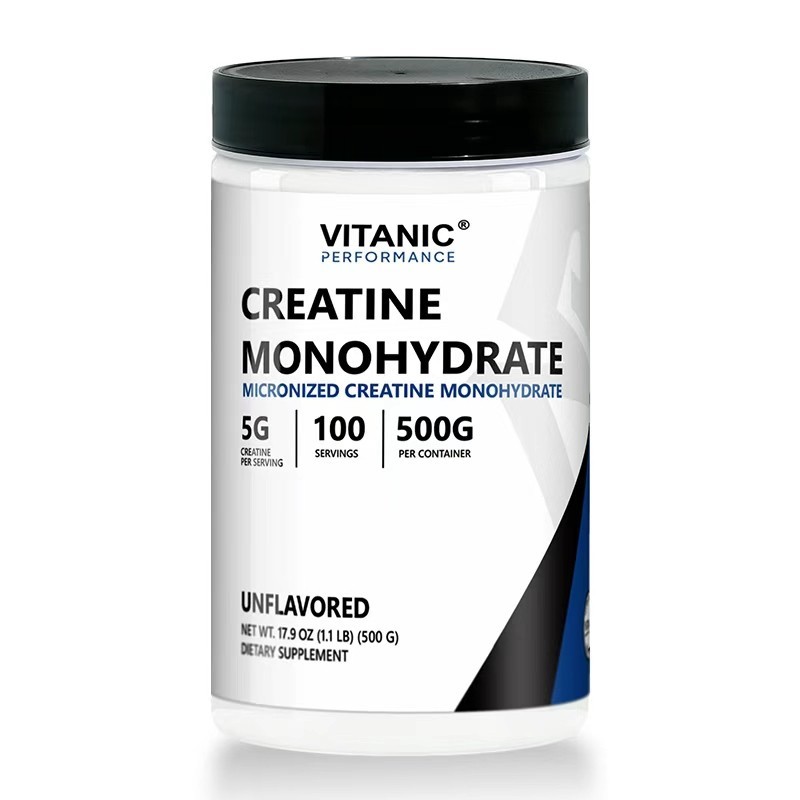 Vitanic Creatine Monohydrate 500 Gram – Pure Powder , Gluten-Free, Non-GMO