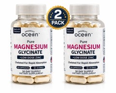 2 Pack Organics Ocean Magnesium Glycinate 90 Capsules with Zinc – Chelated