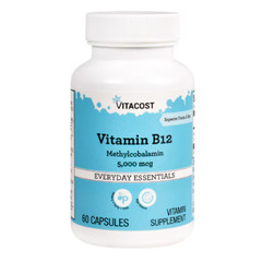 Vitacost Vitamin B-12 Methylcobalamin 5000 mcg Heart and Energy 60 Caps 3/2028