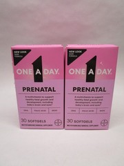 2 Pack – One A Day Women’s Prenatal 1 Multivitamin including 30 Count Exp 3/27