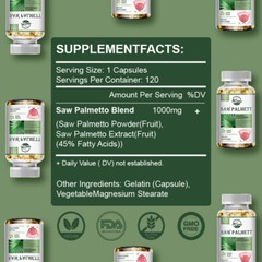 120 Softgels Saw Palmetto Extract 1000mg Prostate Supplement Urinary Men Health
