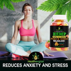 Natural Gummies-Peach Rings-Stress, Sleep, Anxiety, Pain, Muscle, Calm-USA Made