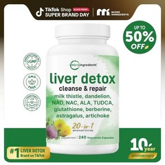 Micro Ingredients Liver Detox,240 Veggie Capsule Supplement Pills,20-in-1