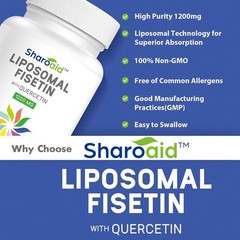 Liposomal Fisetin with Quercetin Supplements 1200 mg per Serving,High Absorpt…