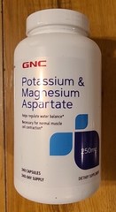 GNC Potassium & Magnesium Aspartate 240 Capsules Exp: 07/2029