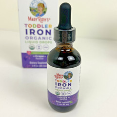 2 X Toddler Iron Organic Liquid Drops, 1-3 Years, Grape, 3.5 mg, 2 fl oz (60 ml)