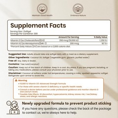 “Corefeel Vitamin D3 K2 10,000 IU, 300 Coconut Softgels, 200 mcg MK|7, Oil 2 i”