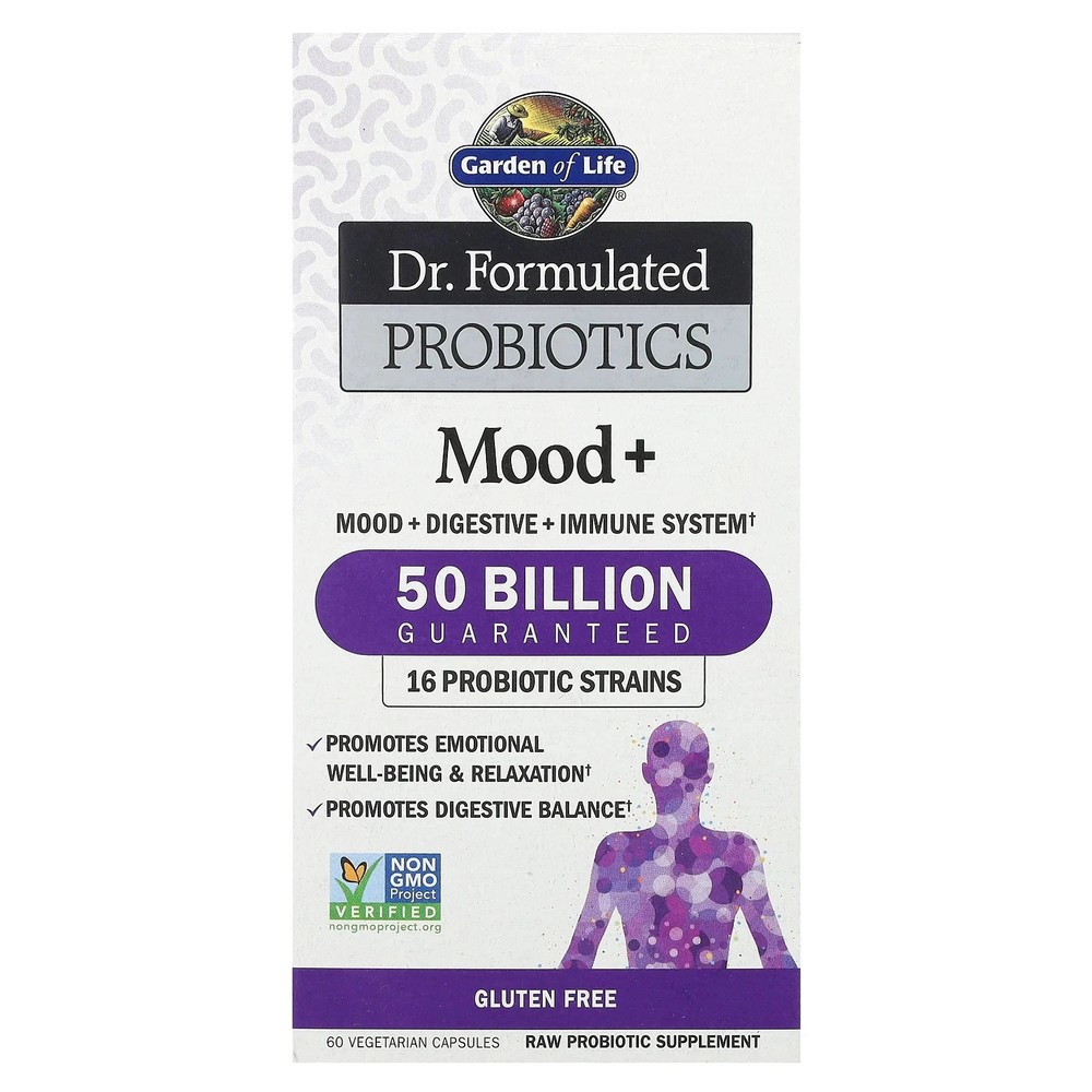 Dr. Formulated Probiotics, Mood+, 50 Billion, 60 Vegetarian Capsules 07/26+