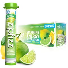 Zipfizz Daily Energy Drink Powder, Limon, 20 0.39 Ounce (Pack of 20), Limon