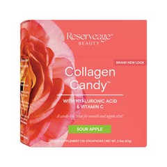 Reserveage Collagen Candy Healthy Skin Nails Collagen Elastin, Sour Apple 2.3 Oz