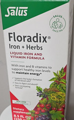 Salus Floradix Liquid Iron Vitamin Formula Iron B1 B2 B12 8.5 fl oz
