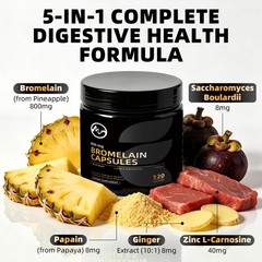 1-4packs Bromelain Capsules 800 MG | 2,400 GDU Digestive Enzymes 120ct