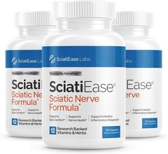 3 Pack SciatiEase Labs Sciati Ease Sciatic Nerve Formula 120 Cap NEW ! Exp 2027+