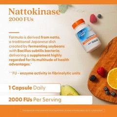 Nattokinase Supplement, Non-GMO, Vegan, Gluten-Free, 270 Veggie Capsules