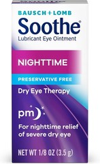 Bausch + Lomb Soothe Lubricant Eye Ointment Night Time – 0.13 oz, Pack of 6