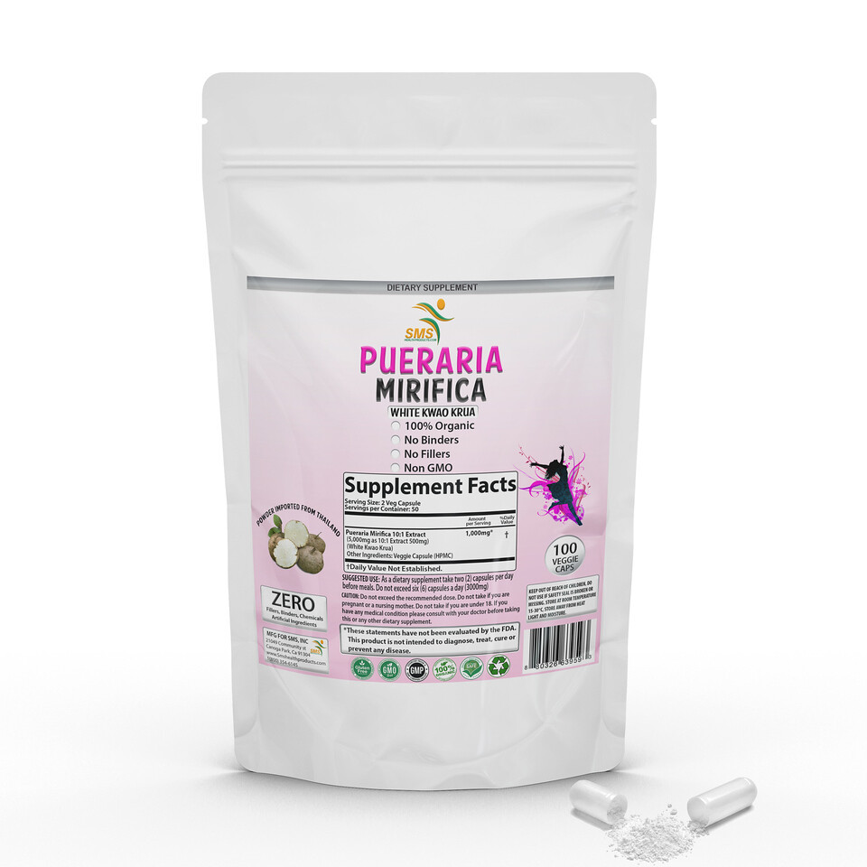 Pueraria Mirifica White Kwao Krua Supplement 100 Caps Thailand Bust Enlargement
