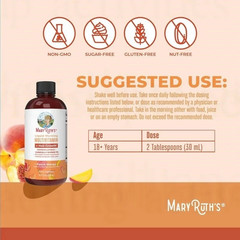 Mary Ruth’s Liquid Morning Multivitamin + Hair Growth – Peach Mango – 15 fl oz++