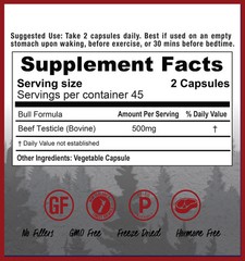 Bull: Grass-fed Beef Testicle (Orchic) | Wild Warrior Nutrition