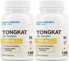 Puregen Labs TONG-KAT Ali Complex 1020mg, 120 Capsules 2 PK